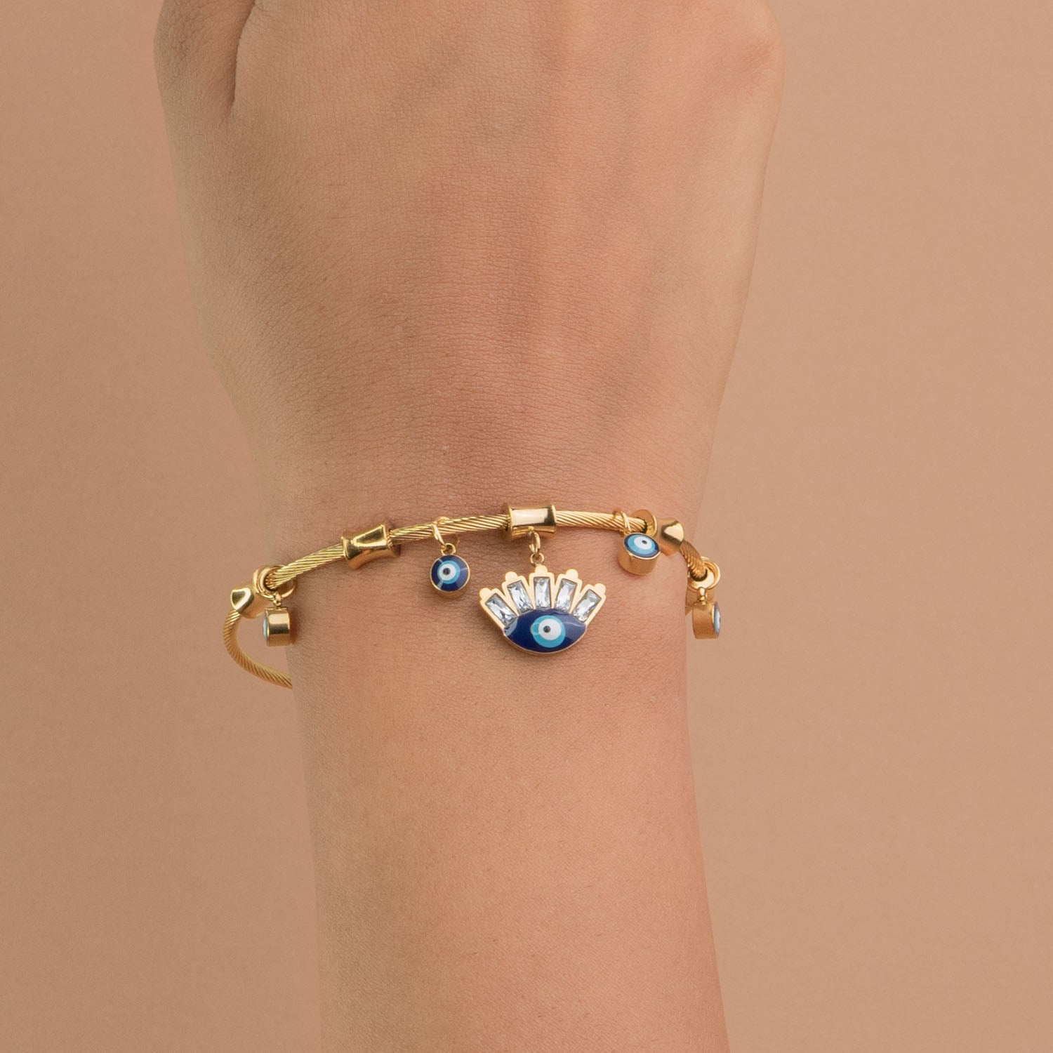 W Premium Jewellery Gold Evil Eye Magnetic Charms bracelet