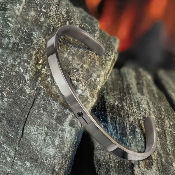 Hanuman Gada Gloss Cuff Adjustable Bracelet Silver