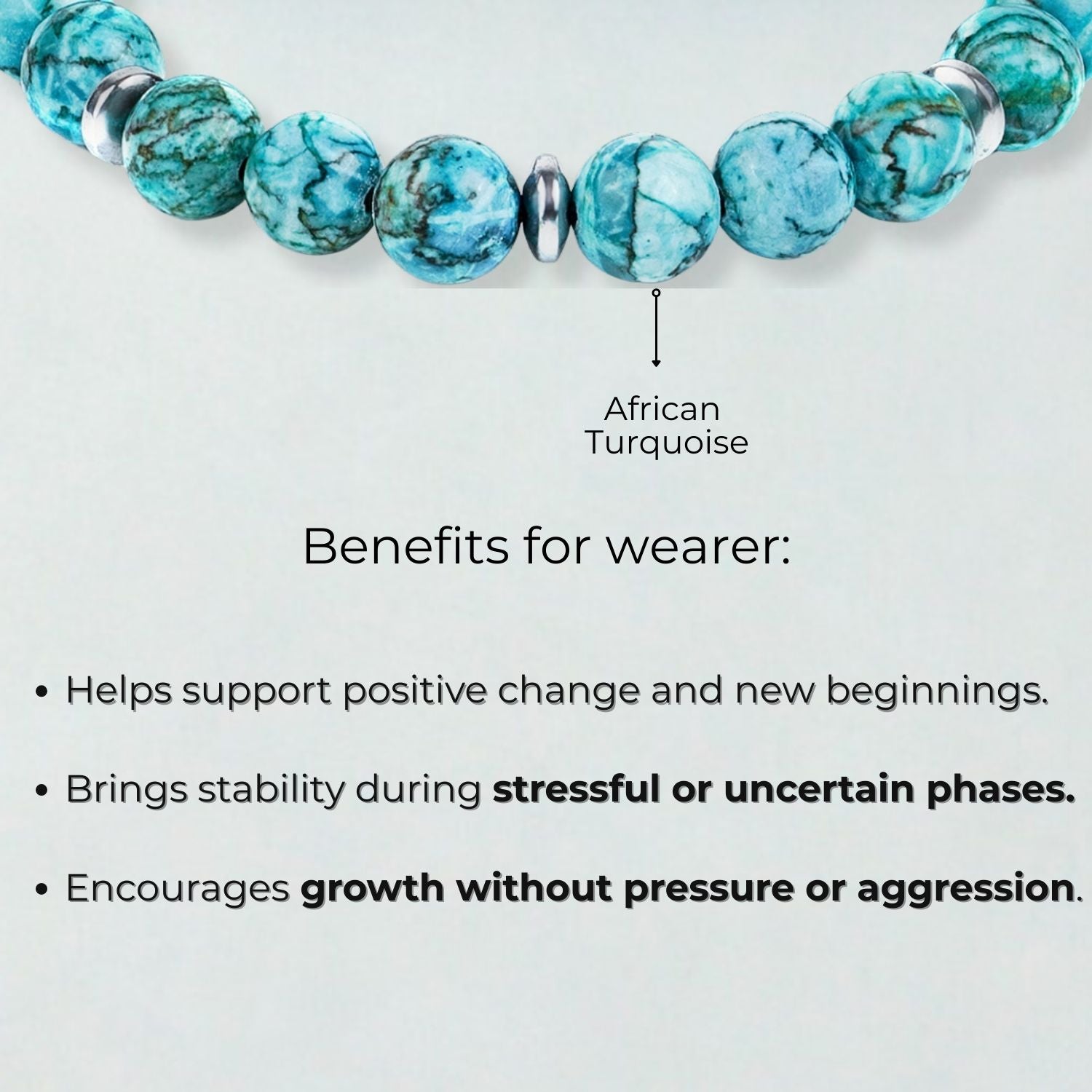 Harmony African Turquoise Natural Stone Bracelet with MagSnap 2