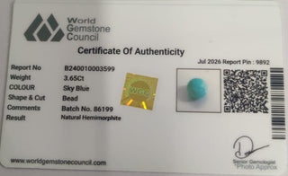 Hemimorphite lab certificate 4