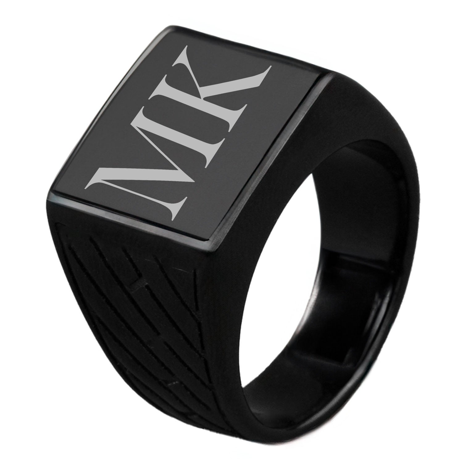 Black Hercules Signet Ring Personalised