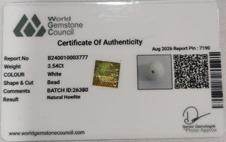 Howlite lab certificate 12