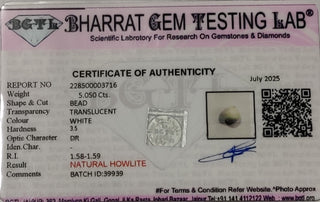 Howlite lab certificate 7