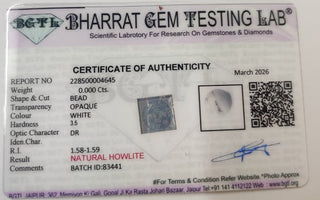 Howlite lab certificate 10