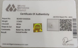 Howlite lab certificate 11