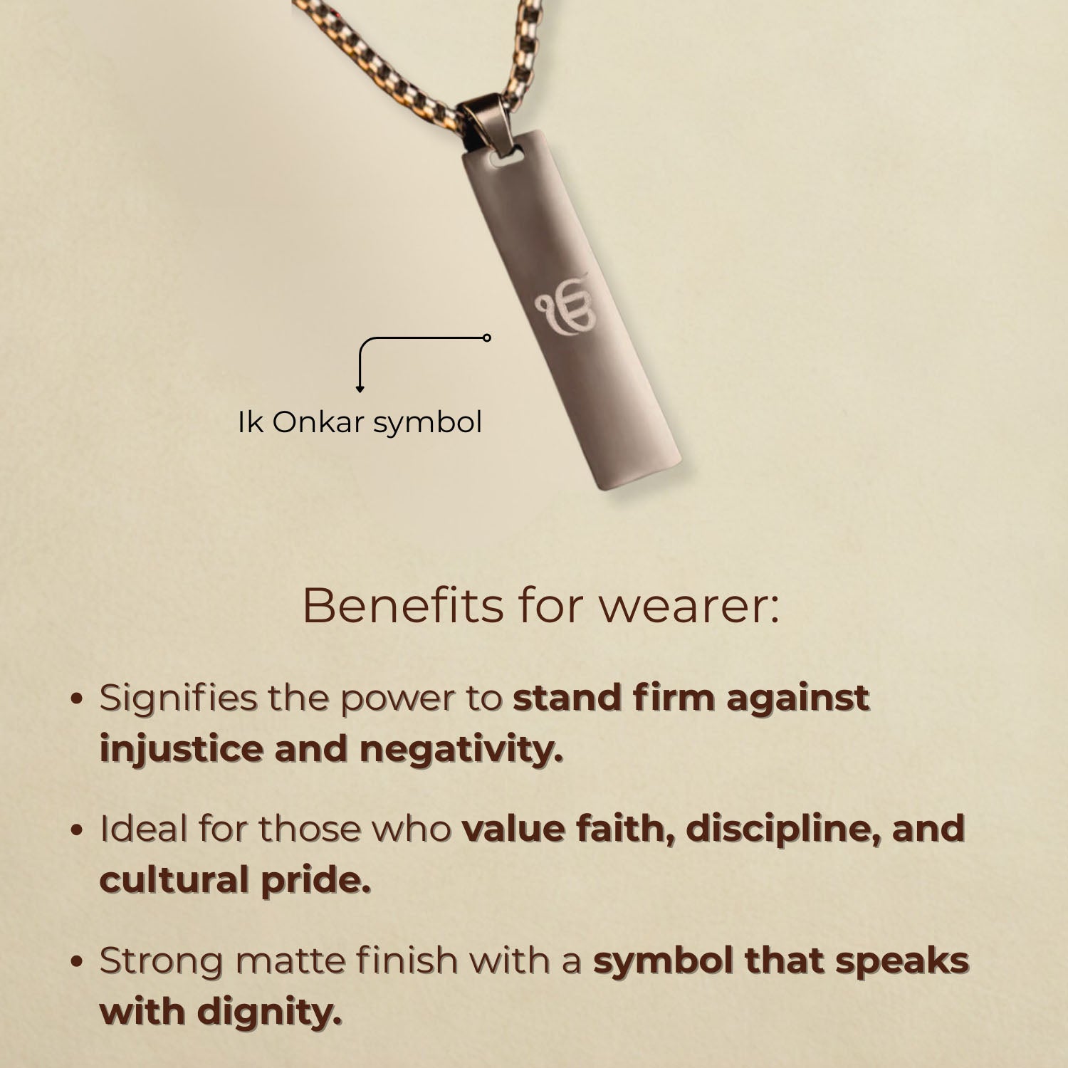 Ik Onkar Spiritual Mini Tag Necklace