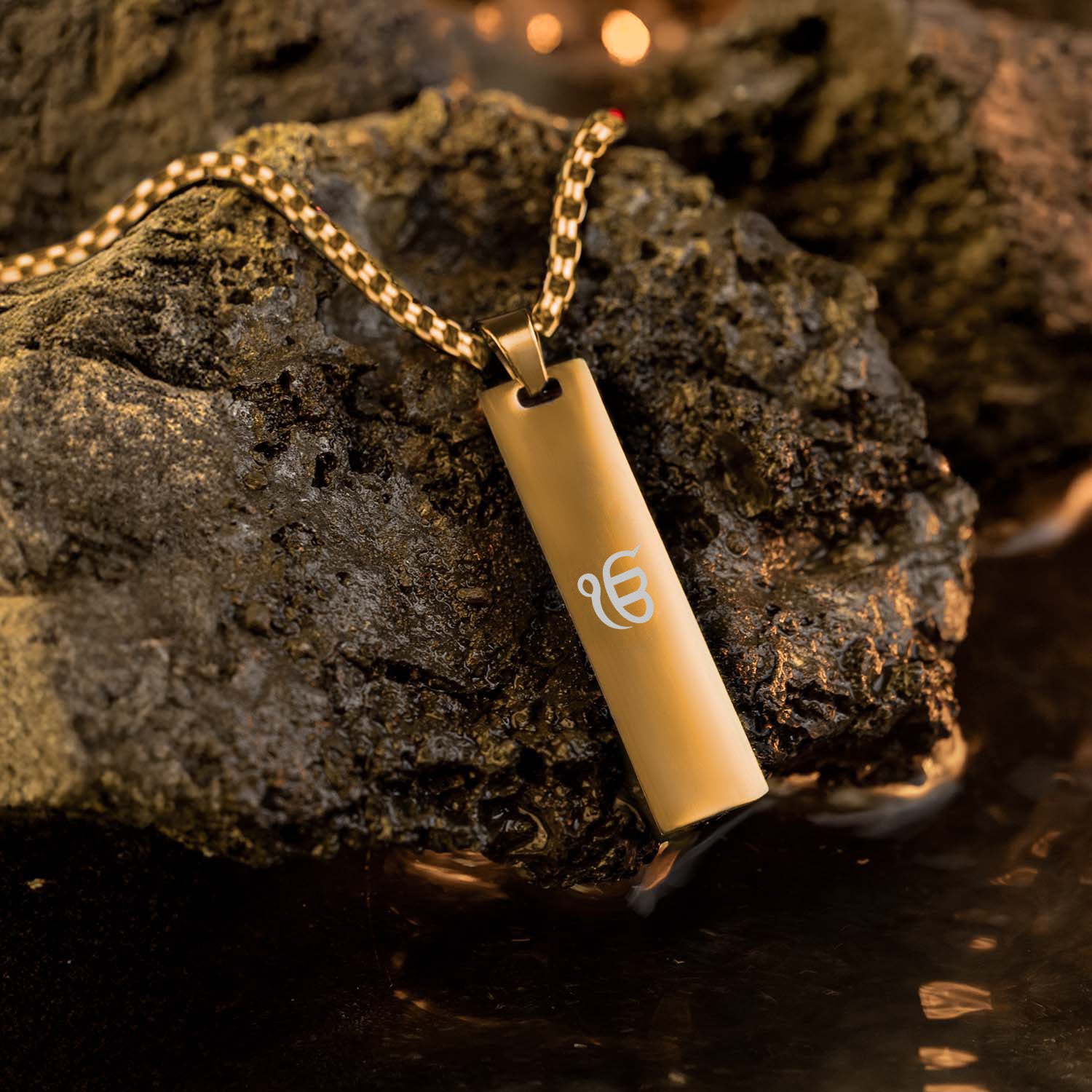 Ik Onkar Spiritual Mini Tag Black