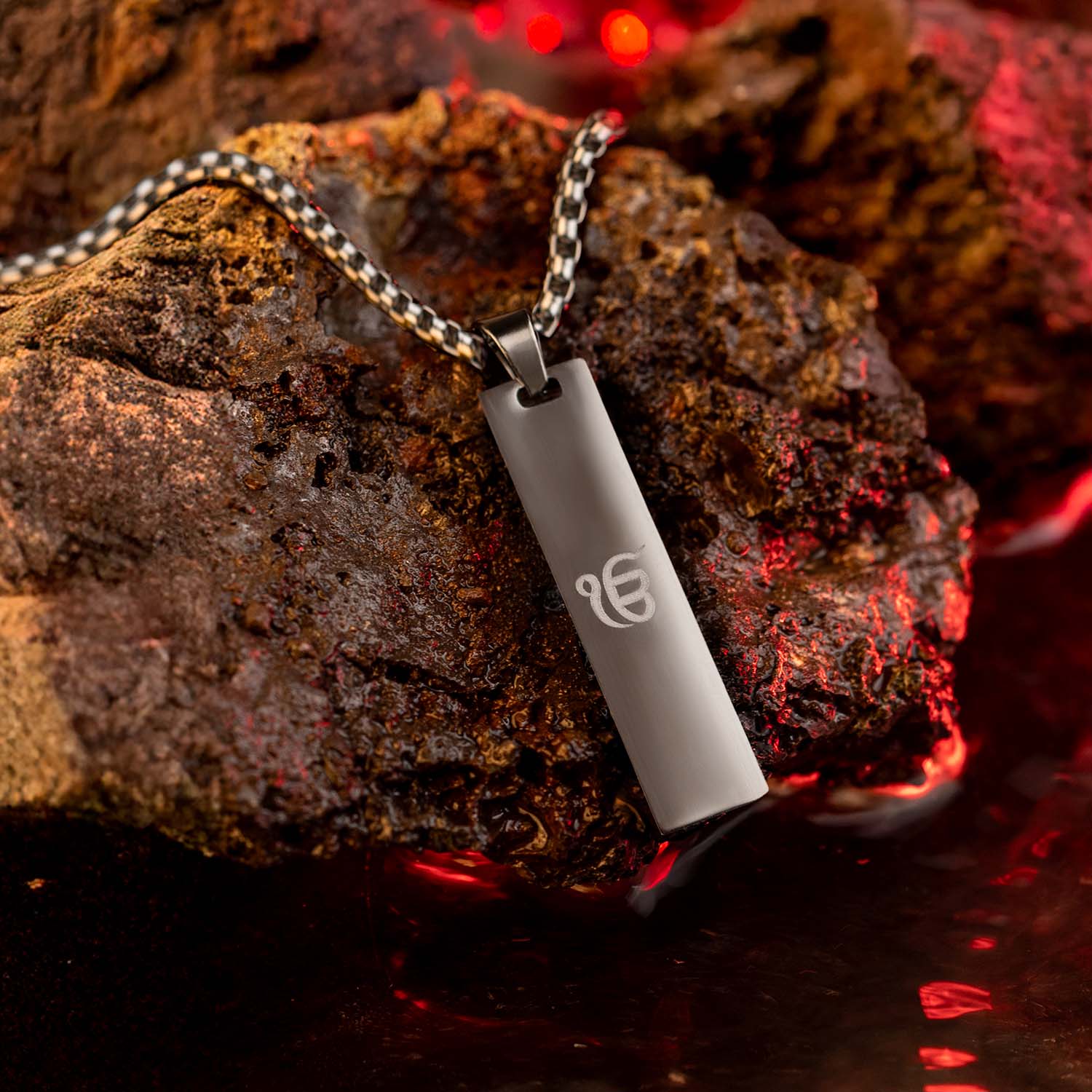 Ik Onkar Spiritual Mini Tag Black