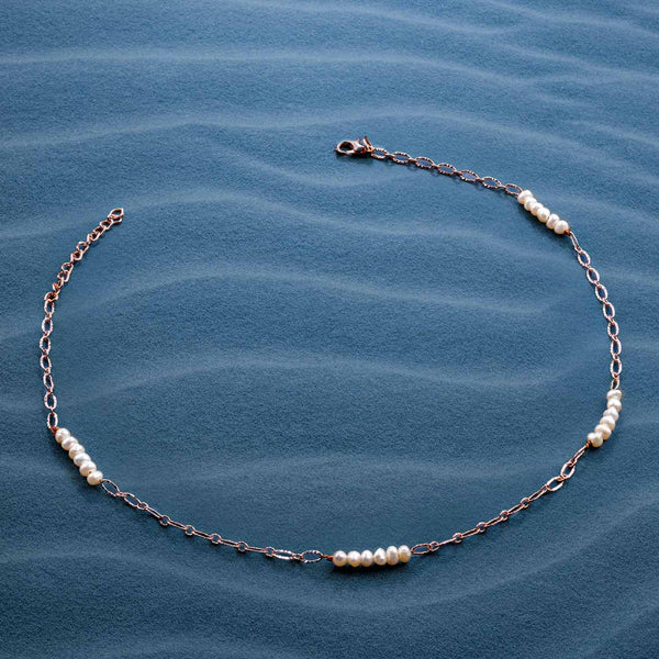 Iris Rose Gold Freshwater Pearl Necklace