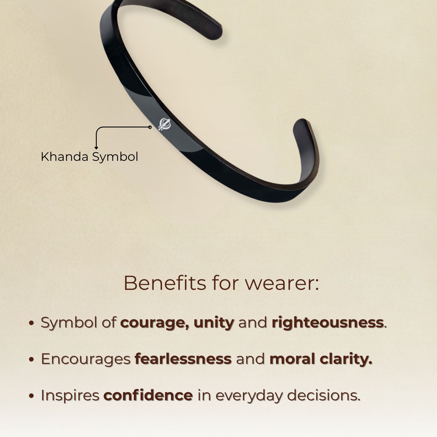 Khanda Gloss Cuff Adjustable Bracelet Gold