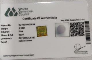 Kunzite lab certificate 6