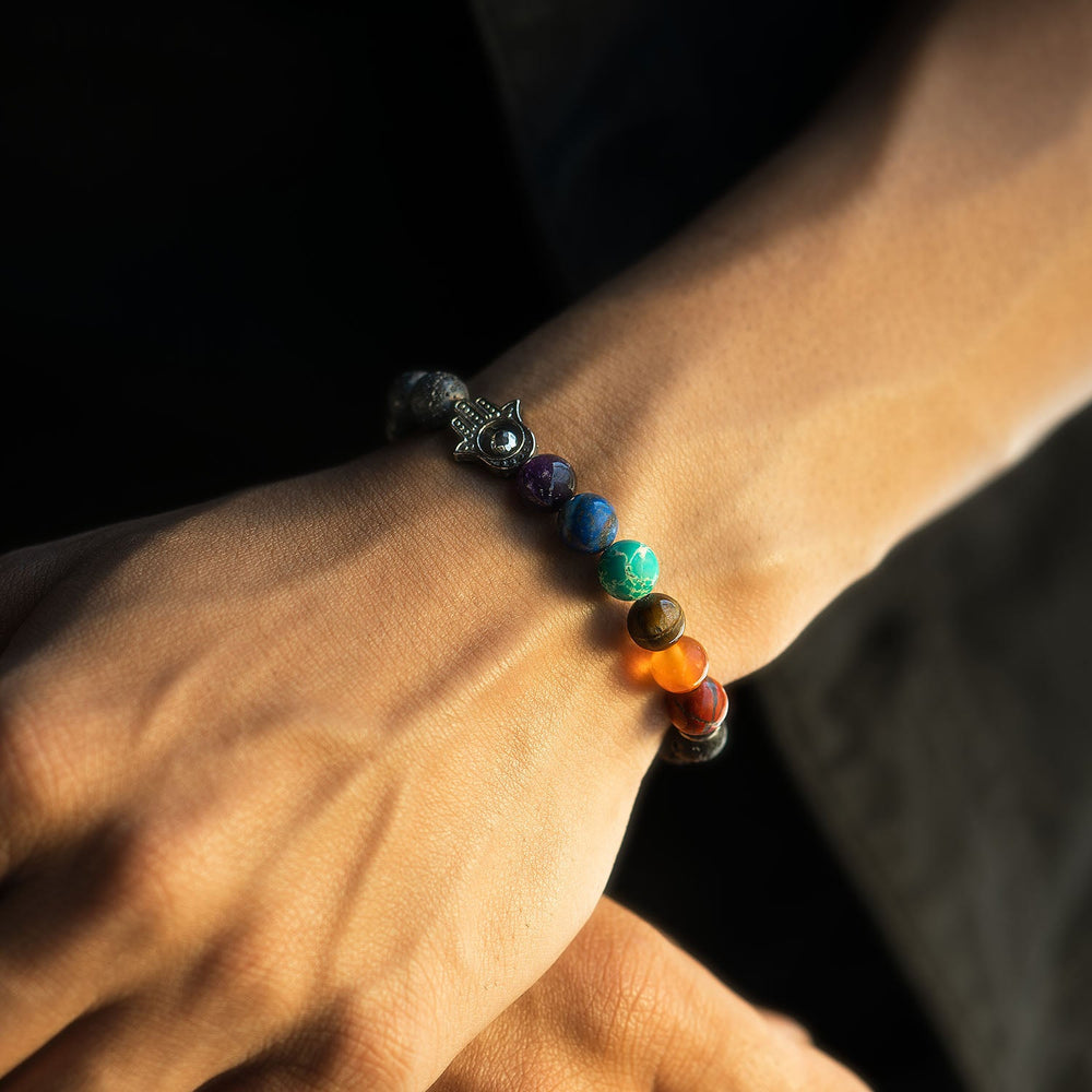 Lava Stone Hamsa Bracelet main image 0