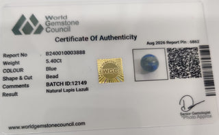 Lapis Lazuli lab certificate 12