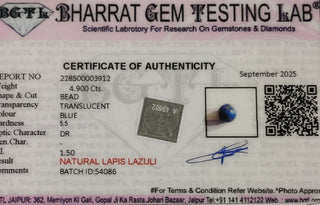 Lapis Lazuli lab certificate 7