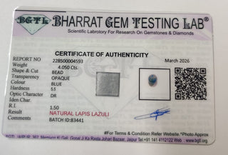 Lapis Lazuli lab certificate 10
