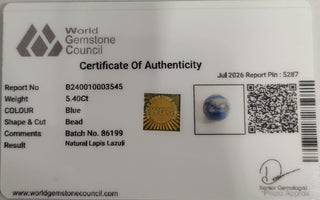 Lapis Lazuli lab certificate 11