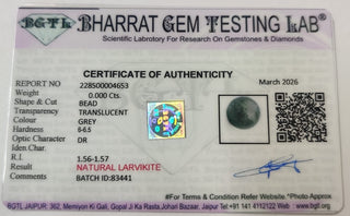 Larvikite lab certificate 9