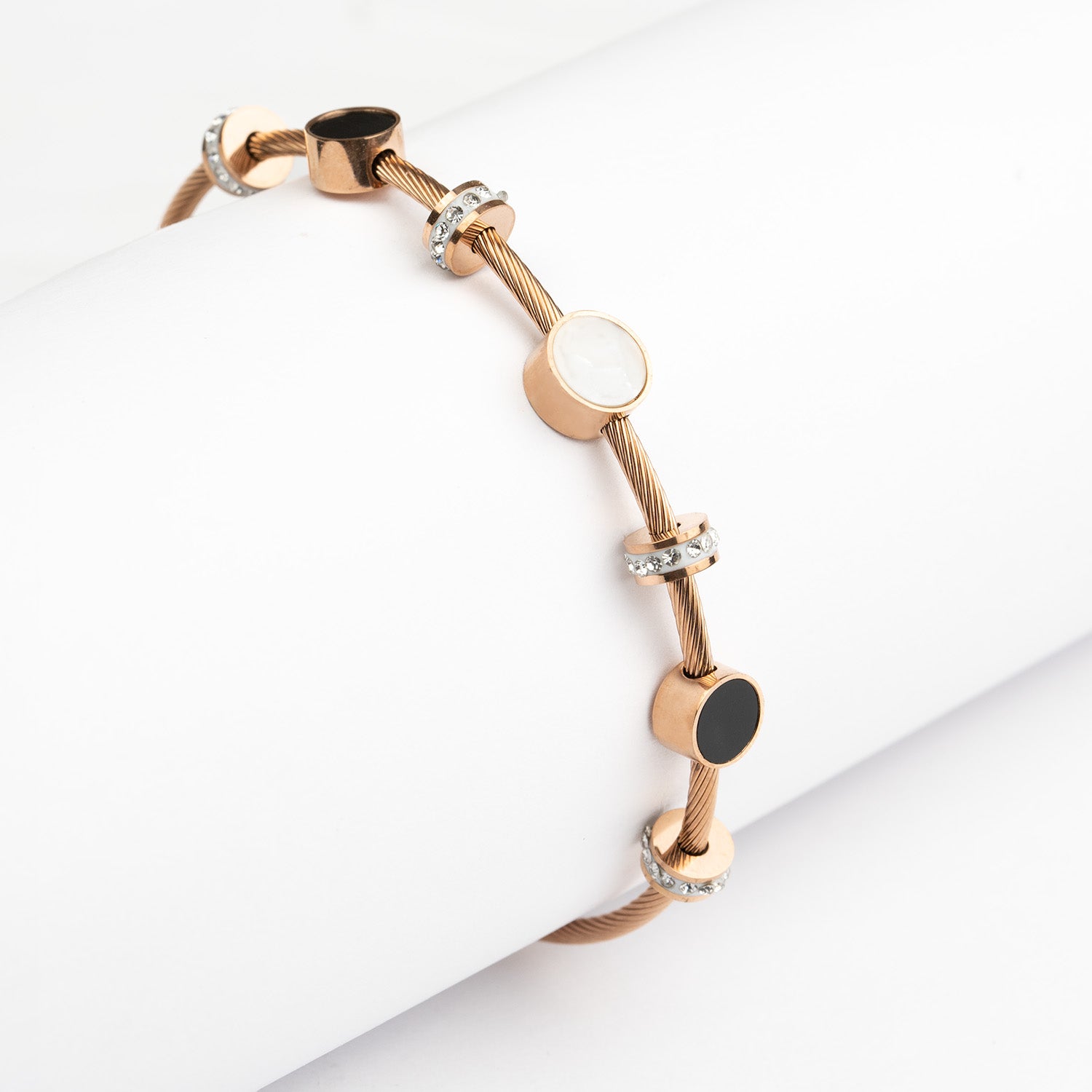 W Premium Jewellery Rose Gold Mop Diamond Magnetic Bracelet