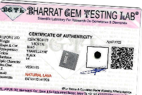 Lava Stone lab certificate 2