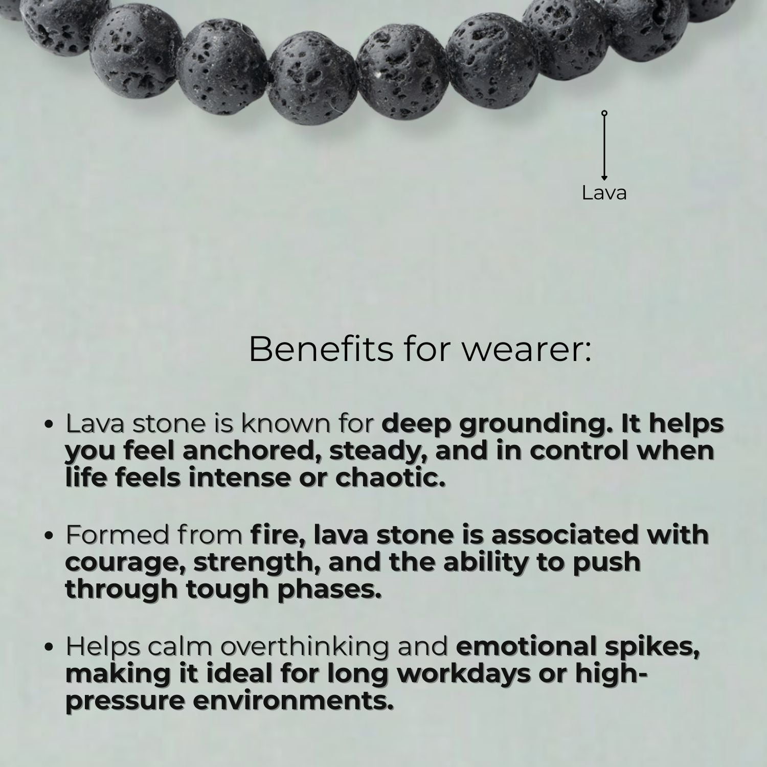 Lava Natural Stone Magsnap Bracelet