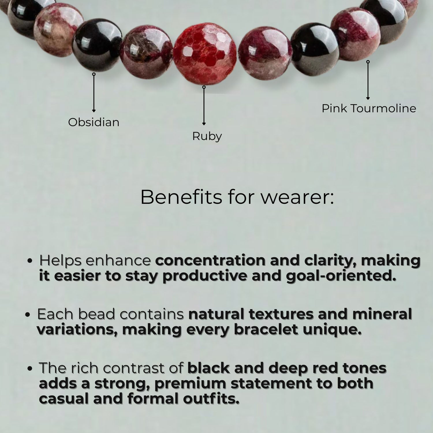 Luminous Ruby Natural Stone Bracelet With MagSnap2