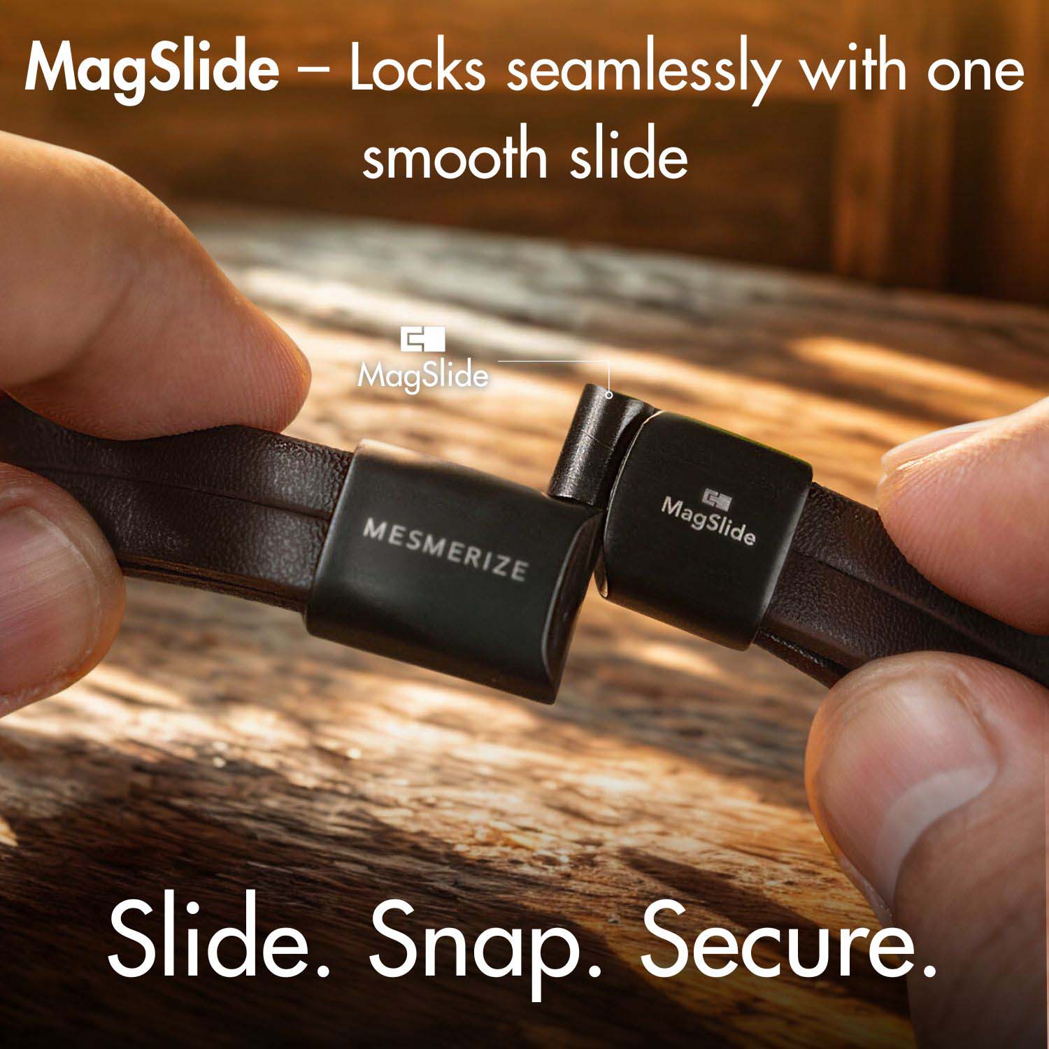 Forge Layered NeoLeather Bracelet with MagSlide Black