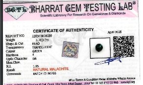 Malachite lab certificate 3