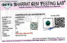 Malachite lab certificate 1