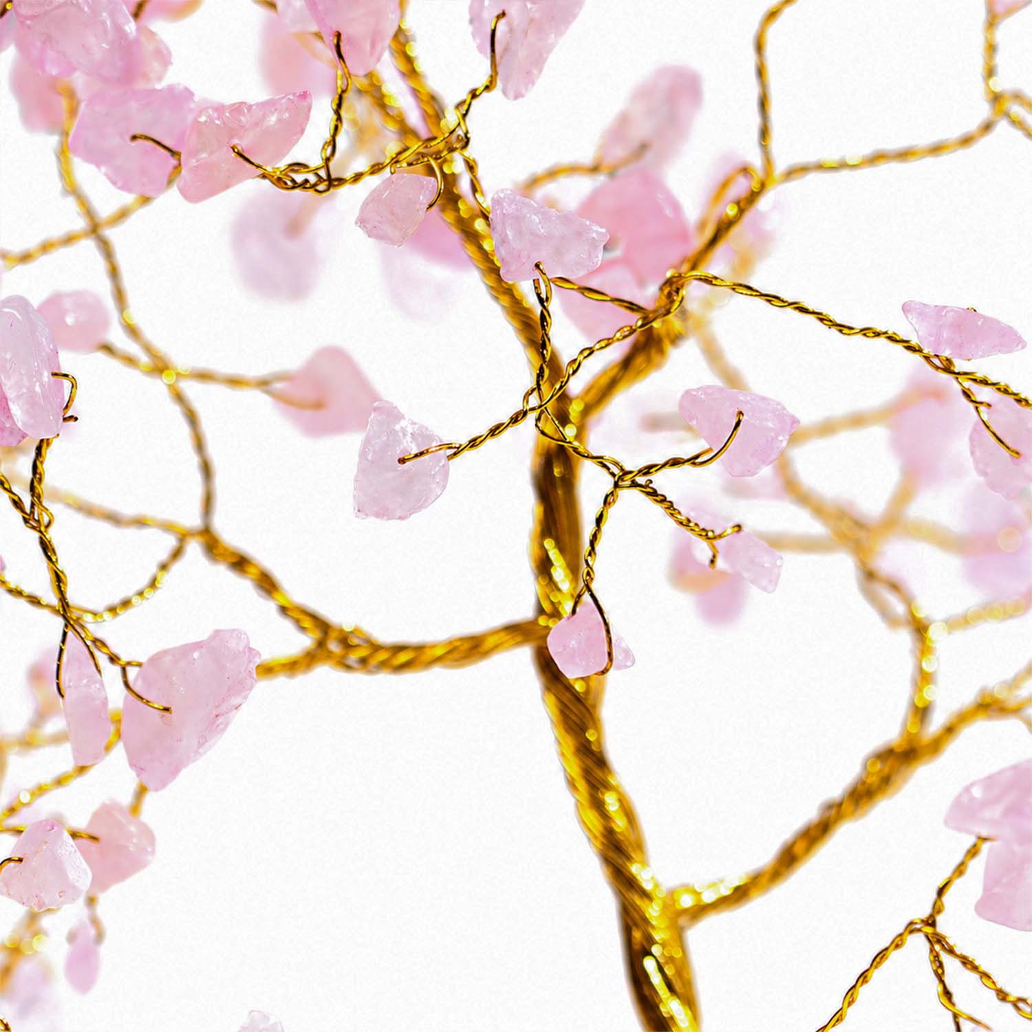 Mini Rose Quartz Natural Stone Tree
