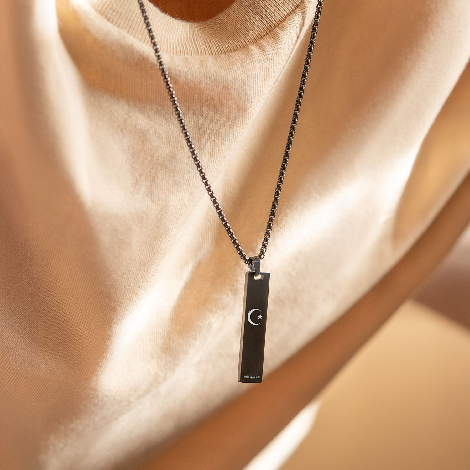 Moon and Star Mini Tag Necklace