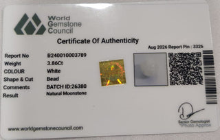 Moonstone lab certificate 12