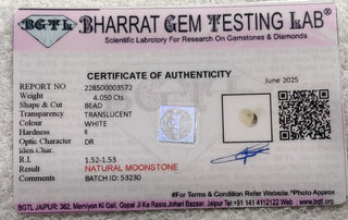 Moonstone lab certificate 4