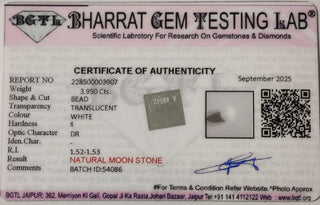 Moonstone lab certificate 3