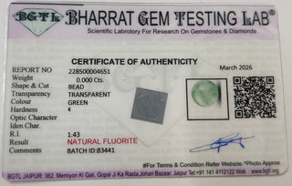 Multi Fluorite lab certificate 4
