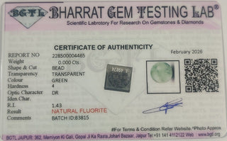 Multi Fluorite lab certificate 3