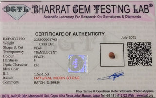 Multi Moon Stone lab certificate 5