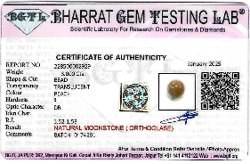 Multi Moon Stone lab certificate 1