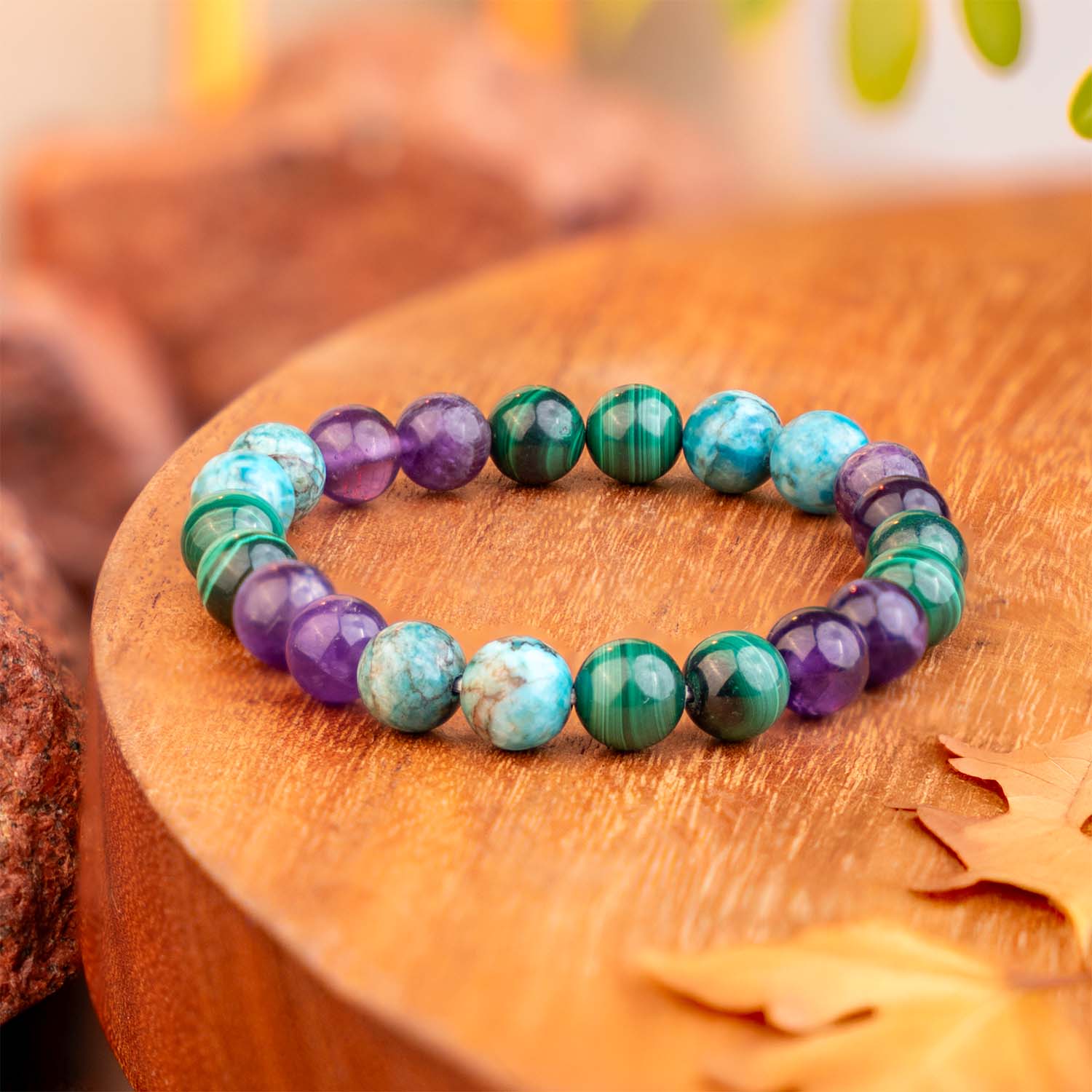 Mystic Harmony Turquoise Natural Stone Bracelet Elastic