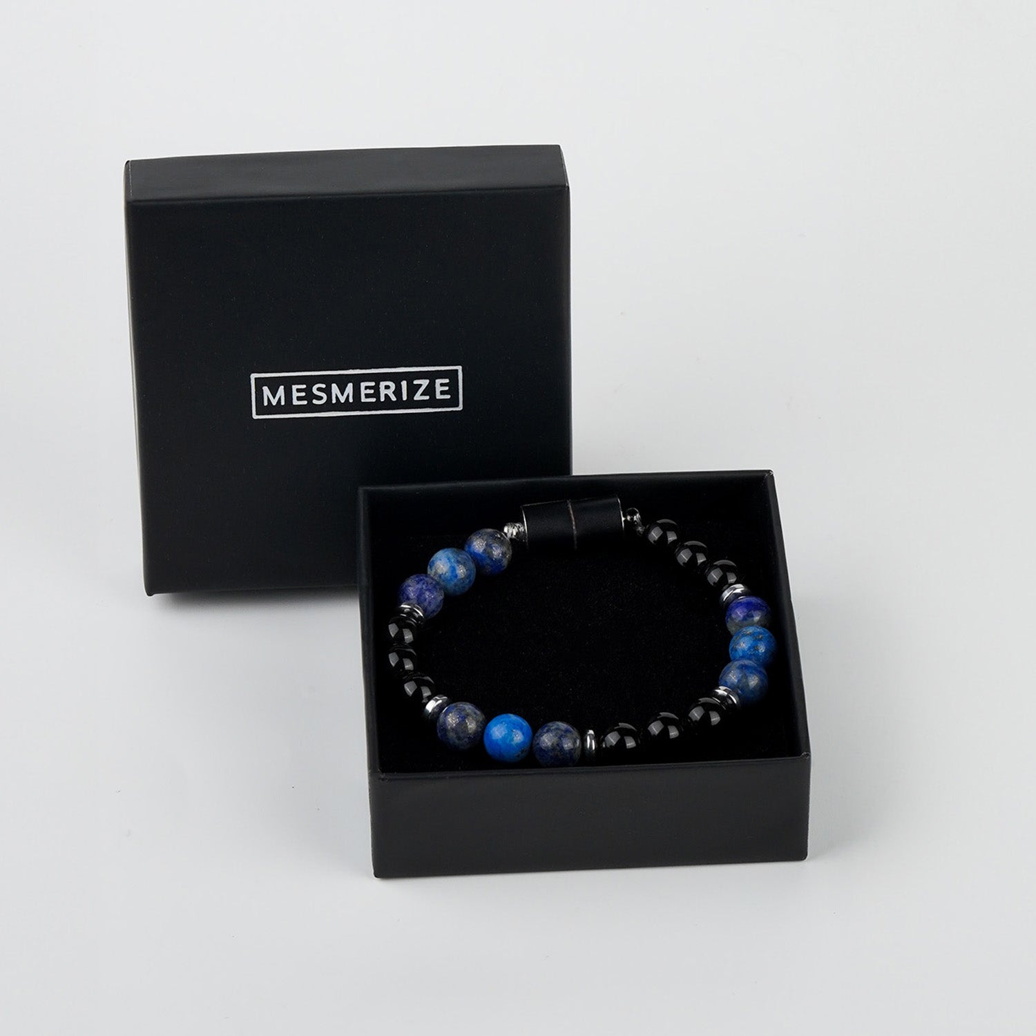 Natural Stone Jewellery Knowledge Gloss Onyx And Lapis Lazuli Natural Stone Bracelet With Magsnap