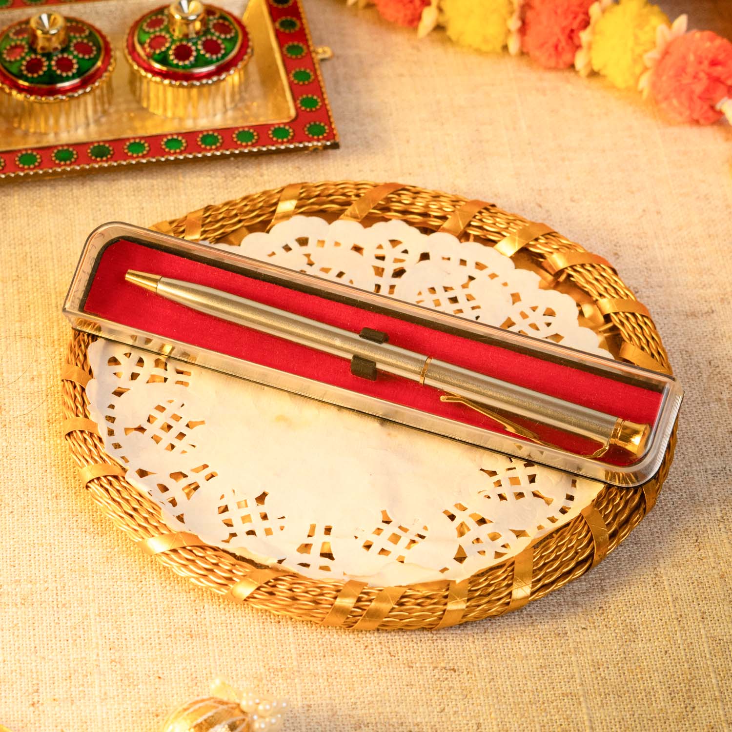 Power Shiv Trishul Rudraksha Natural Stone Rakhi Hamper