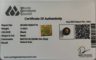 Om Onyx lab certificate 12