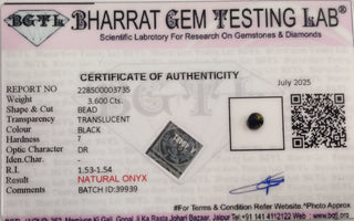 Om Onyx lab certificate 5