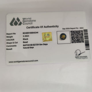 Om Onyx lab certificate 14