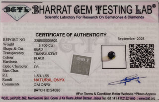 Om Onyx lab certificate 6
