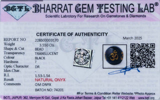 Om Onyx lab certificate 1