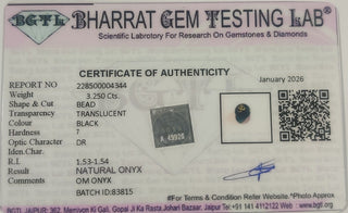 Om Onyx lab certificate 8