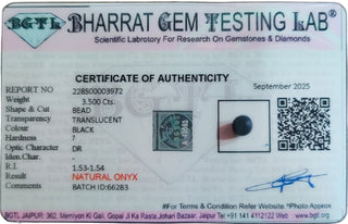 Matte Onyx lab certificate 8