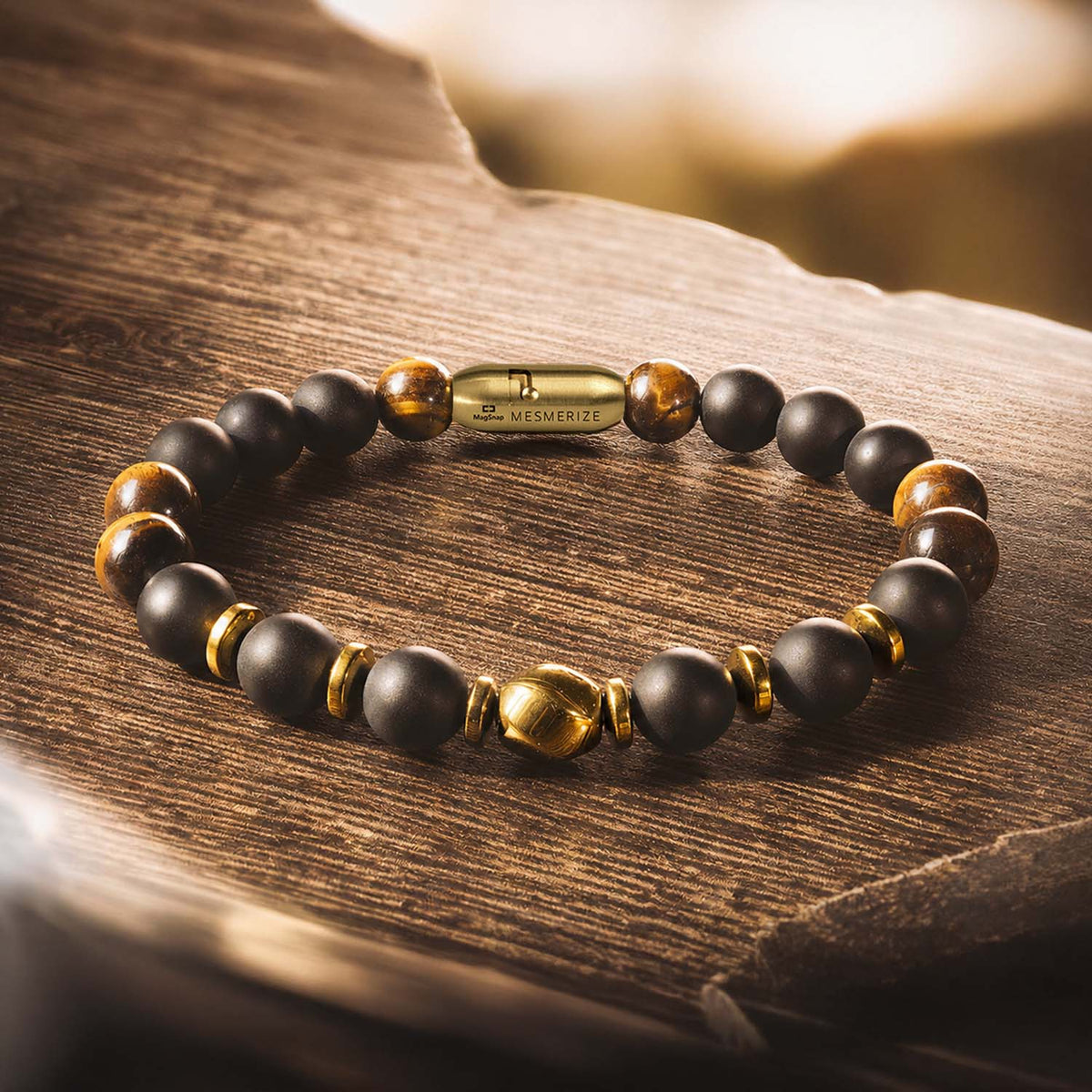 Black Obsidian Tiger Eye Stone Bracelet Beads-976677