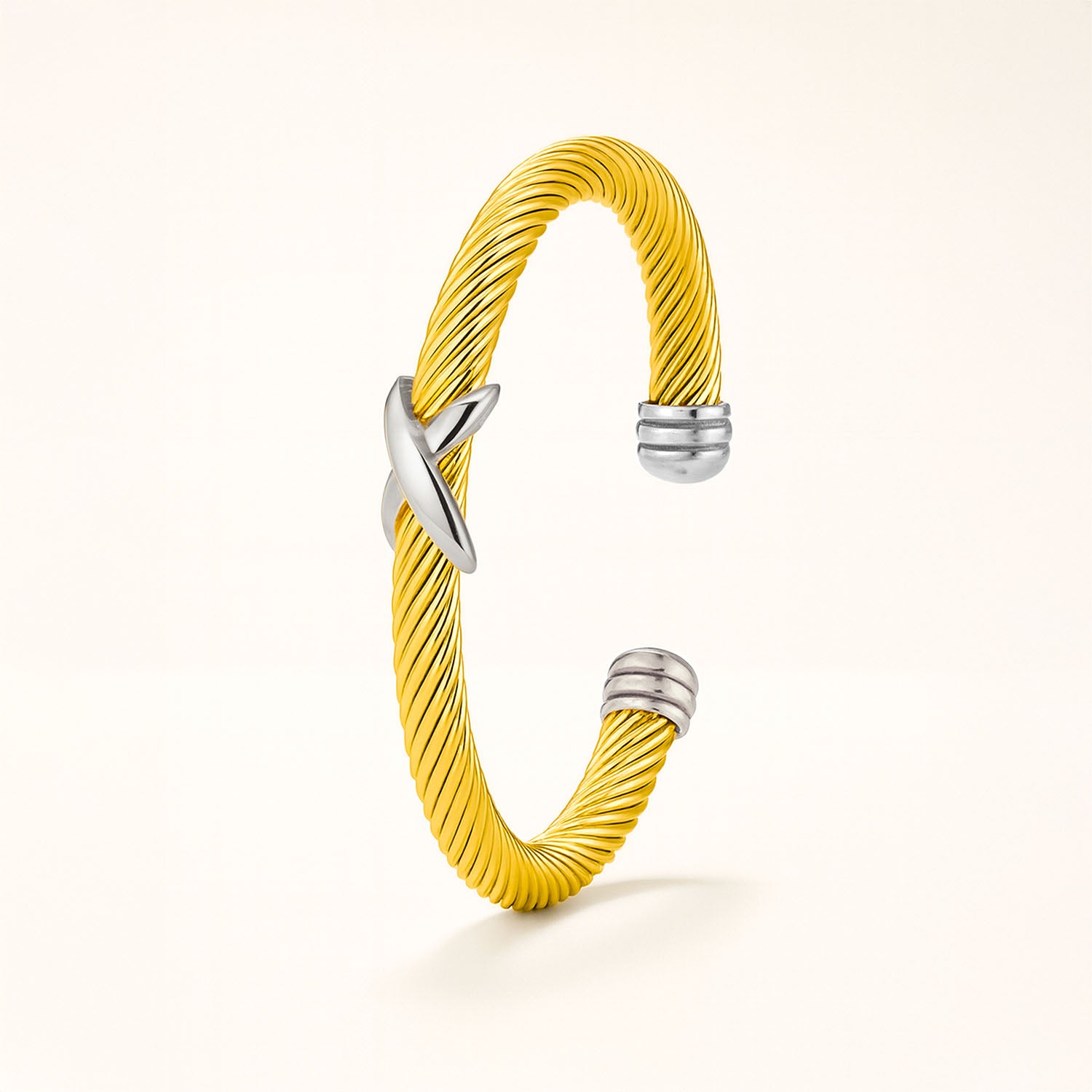 Paloma Twisted Adjustable Bangle Bracelet Gold