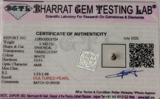 Pearl lab certificate 3